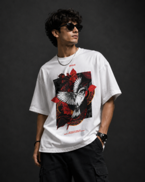 05D8F9E0-9716-469C-8E23-C084DEB1A090 Crimson Flight – Oversized Graphic T-Shirt