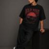 08199145-FC46-4460-A8A5-4BEF7EADFE59 Wild West Redemption – Oversized Graphic Black T-Shirt