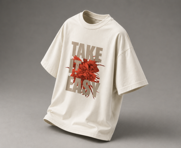 169C3E77-DB51-46DE-9857-B118D3A6EC59 Take It Easy Oversized Off-White T-Shirt