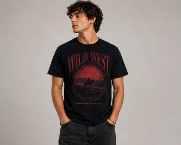 18383EAF-0270-4408-BD5F-F601E156754C Wild West Edition Premium Regular Fit Printed Black T-Shirt