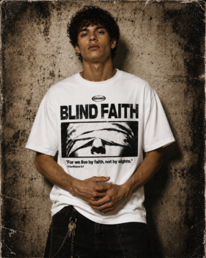 Blind Faith Edition Premium Regular Fit Printed White T-Shirt