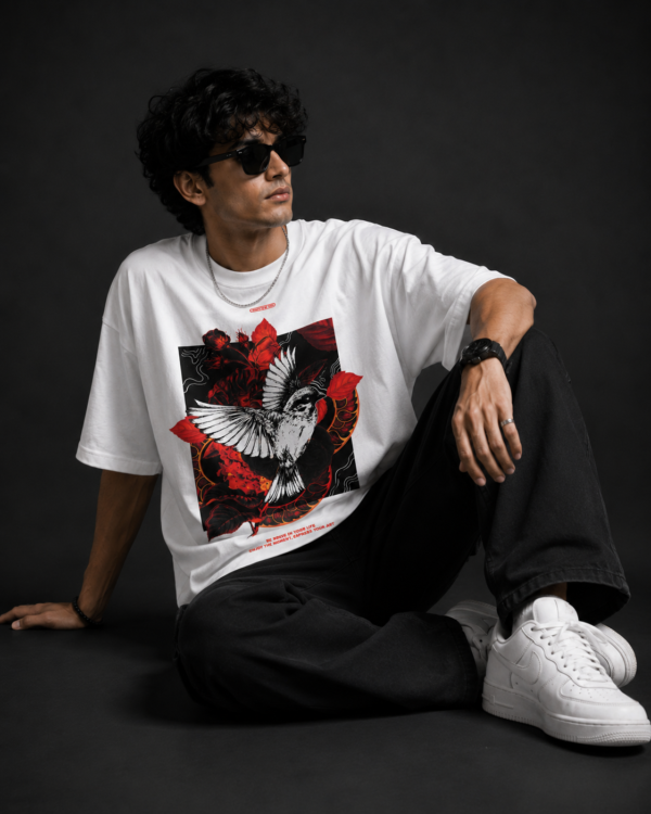 235B85AD-F3DD-4992-B00A-06F0D5422362 Crimson Flight – Oversized Graphic T-Shirt