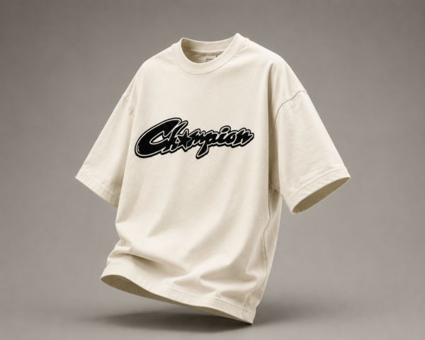 Champion Script Oversized Off-White T-Shirt