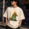 2E7E43F9-B799-484C-BB90-D0CE75F2E1F8 Burnout Croc Oversized Off-White T-Shirt