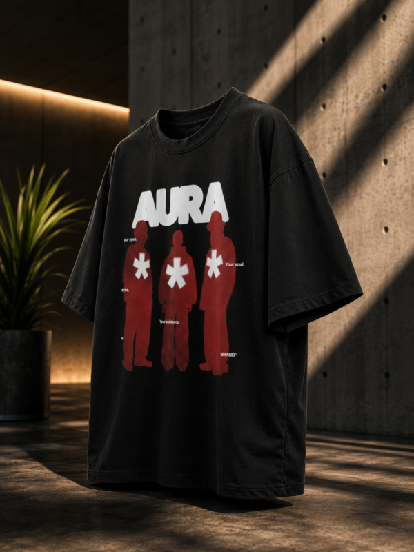 33E8050B-3620-44C5-BCFB-25AA4616436C Aura Vision – Oversized Graphic Black T-Shirt