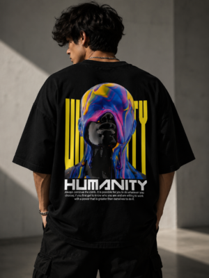 35206060-2C43-49DC-9FA2-3F02EB1637C2 Humanity Oversized Back Graphic T-Shirt – Black