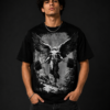 Angel of Strength Premium Regular Printed Black T-Shirt