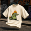 44C636DF-1D13-41B7-87FD-981BFE3CB85C Burnout Croc Oversized Off-White T-Shirt