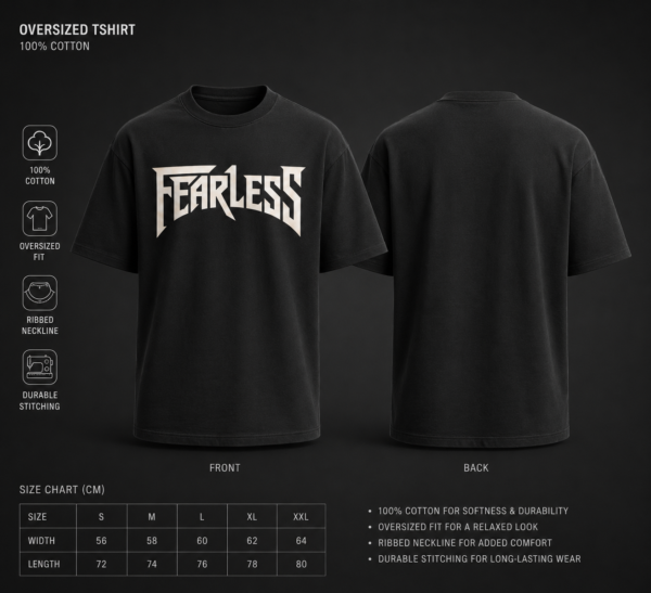Fearless – Oversized Graphic T-Shirt