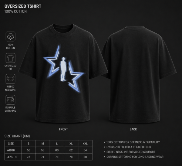 4A12CE61-CCF8-499F-A033-42BD2734DA84 Neon Star – Oversized Graphic T-Shirt
