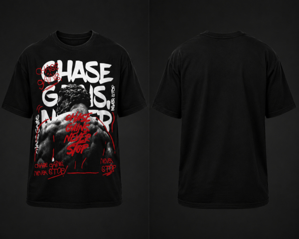 55AEC30D-7A96-464F-B07E-AEDB215ABE6A Chase Gains Edition Premium Regular Printed Black T-Shirt