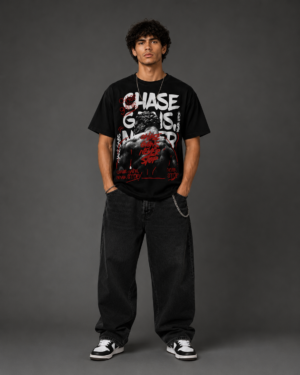 55B711D2-F621-4BEB-AA50-130FC5B662B6 Chase Gains Edition Premium Regular Printed Black T-Shirt