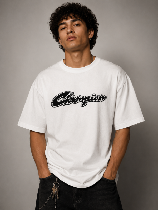Champion Signature Premium Regular Fit Printed White T-Shirt