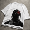 5EB037E4-A5CB-4096-959F-6826349AEB64 Abstract Portrait Graphic Oversized White T-Shirt