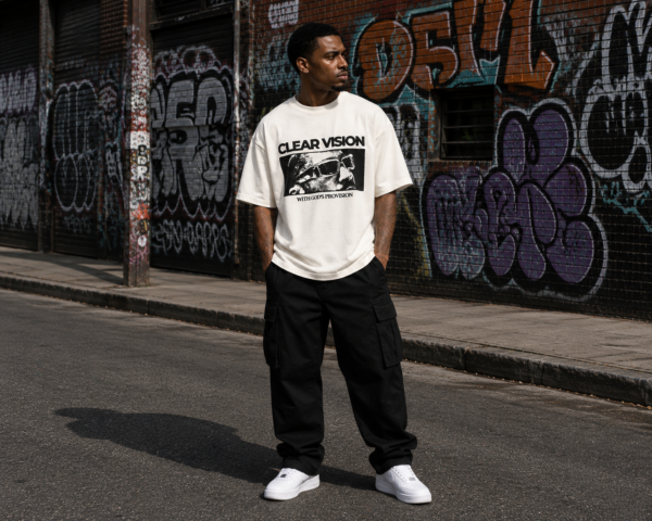 Clear Vision Oversized Off-White T-Shirt