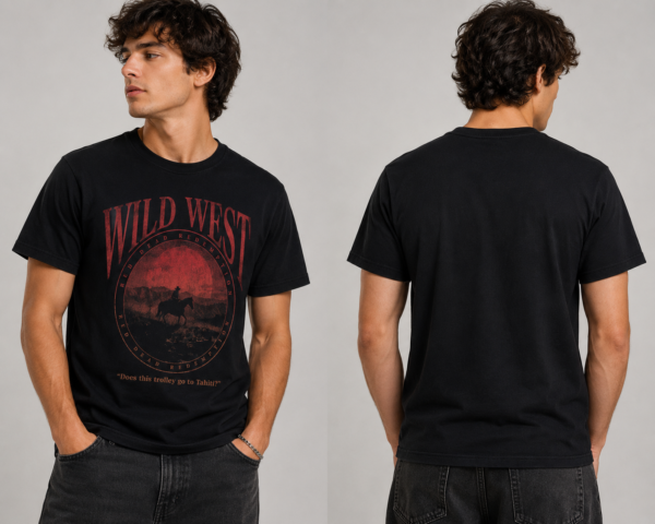 739AF5B1-2F6E-4727-91D6-FC5F5F6D62B8 Wild West Edition Premium Regular Fit Printed Black T-Shirt