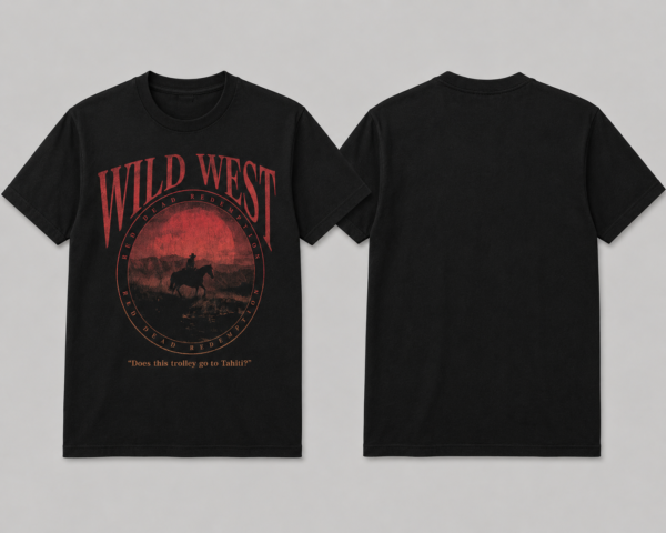 7504C65E-70B9-44A8-BFE9-27333B82DDB6 Wild West Edition Premium Regular Fit Printed Black T-Shirt
