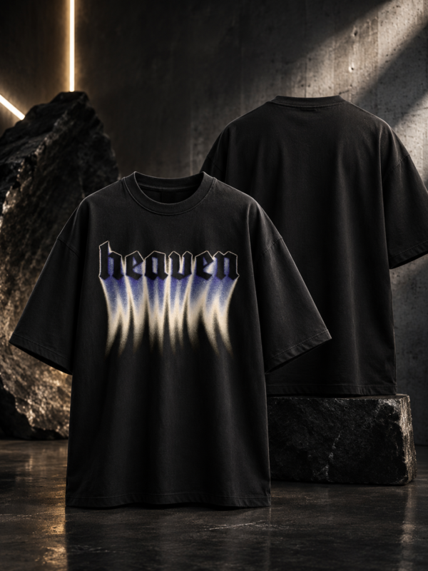 7AE5D931-1ED8-4376-9770-354B0D831C7A Heaven Fade – Oversized Graphic Black T-Shirt