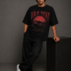 Wild West Redemption – Oversized Graphic Black T-Shirt