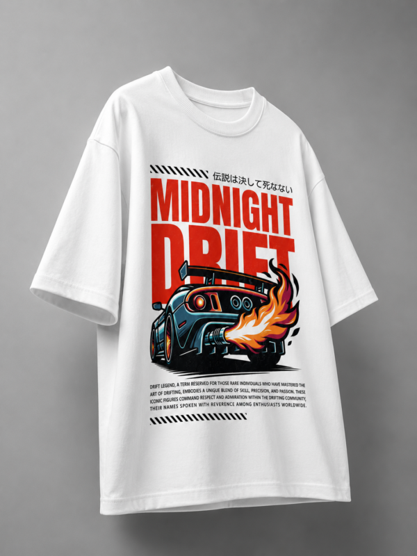 9975473F-064A-401C-8FA6-2AB7EE7052D2 Midnight Drift Graphic Oversized White T-Shirt
