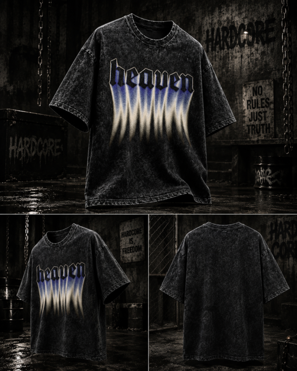 Heaven Fade – Acid Wash Oversized Drop Shoulder T-Shirt