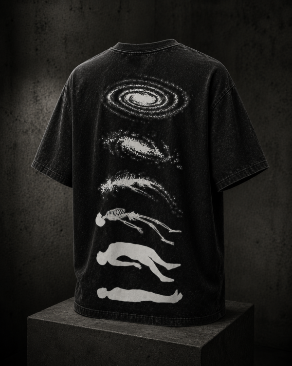 9EDC3F71-F498-4398-97A8-E6E897455E02 Cosmic Ascension – Graphic Oversized Drop Shoulder Black T-Shirt