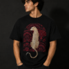 Wild Leopard Premium Regular Printed Black T-Shirt