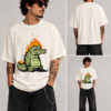 A6335A66-F5DA-4C38-9850-62DC4834302B Burnout Croc Oversized Off-White T-Shirt