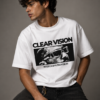 Clear Vision Edition Premium Regular Fit Printed White T-Shirt