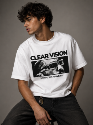 B2ACB711-774C-454F-A779-D3058C013395 Clear Vision Edition Premium Regular Fit Printed White T-Shirt