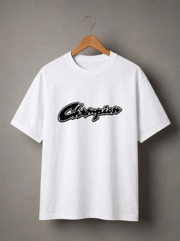 Champion Signature Premium Regular Fit Printed White T-Shirt
