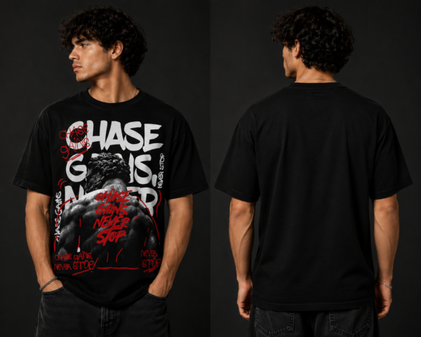 BD49AB02-5581-43BD-A687-2978372EC525 Chase Gains Edition Premium Regular Printed Black T-Shirt