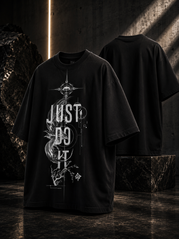 BD826ED2-0C9D-4940-AE4A-59703A9A5272 Just Do It – Destiny Edition Oversized Black T-Shirt