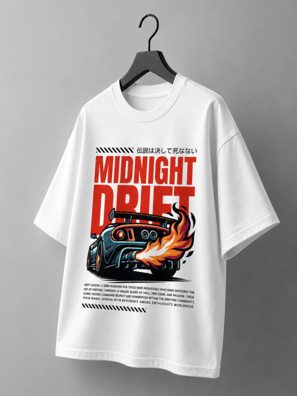 C5E97057-11D4-45C4-BC01-D9FEDCBE2AF9 Midnight Drift Graphic Oversized White T-Shirt