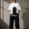 Abstract Portrait Graphic Oversized White T-Shirt