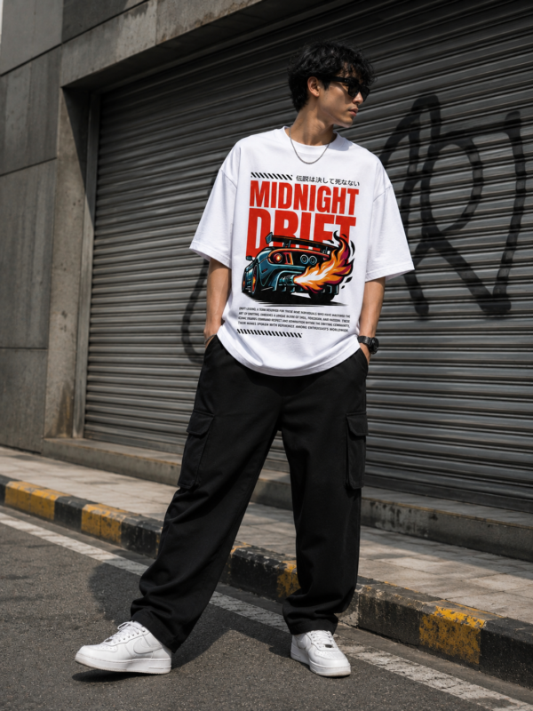 D26E05C5-9F7E-4A4D-8F59-87DF261B282A Midnight Drift Graphic Oversized White T-Shirt