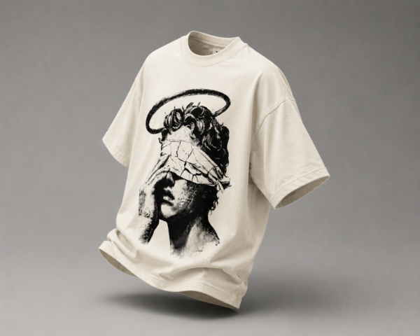 F1A1644D-7512-4A03-B356-9D3887D8FFAF Broken Halo Oversized Off-White T-Shirt
