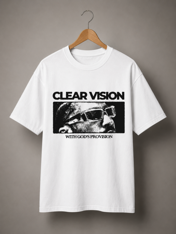 Clear Vision Edition Premium Regular Fit Printed White T-Shirt