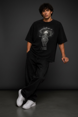 Photoroom_20260620_151349 As Above, So Below – Cosmic Connection Oversized Black T-Shirt