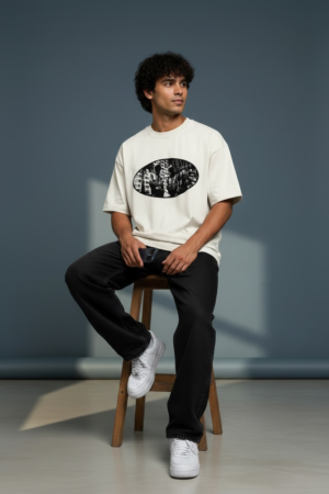 Midnight City Graphic Off-White Oversized T-Shirt