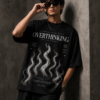 001D3DE9-E0CD-4DFD-9DC6-06CE20ED1B28 Oversized Black Graphic T-Shirt for Men – Overthinking Inner Peace Streetwear Tee