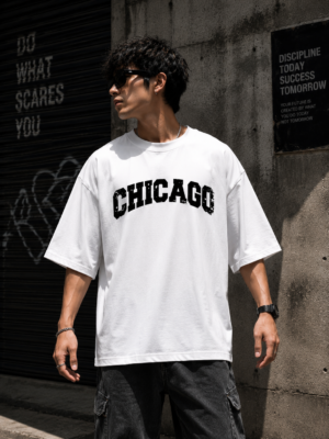 BBB36BAE-3858-4D36-8180-83E92F59F5DF Chicago Oversized Graphic T-Shirt