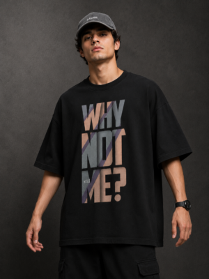 DFB7FBD7-2809-41B3-A2E9-802E75518DCD Why Not Me? Still Me Graphic T-Shirt – Inspirational Quote Oversized Black Cotton Tee